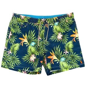 Polo Ralph Lauren Swim Trunks Blue‎ Floral Tropical Lined Swimsuit Shorts Size L